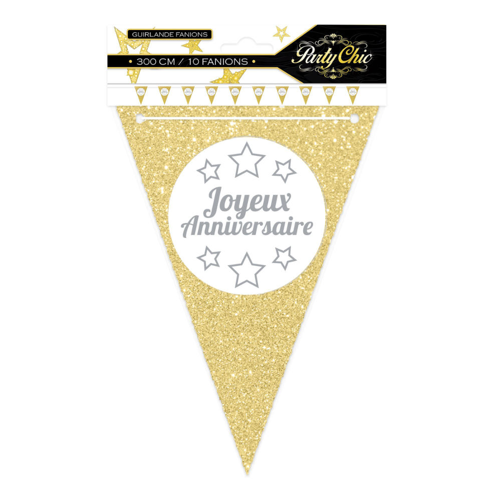 Guirlande joyeux anniversaire or