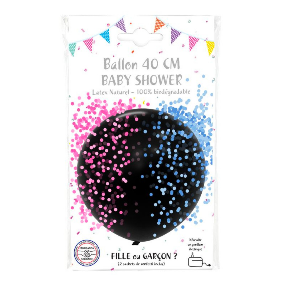 Ballon avec coeur Confetti 5 X 40cm Unique