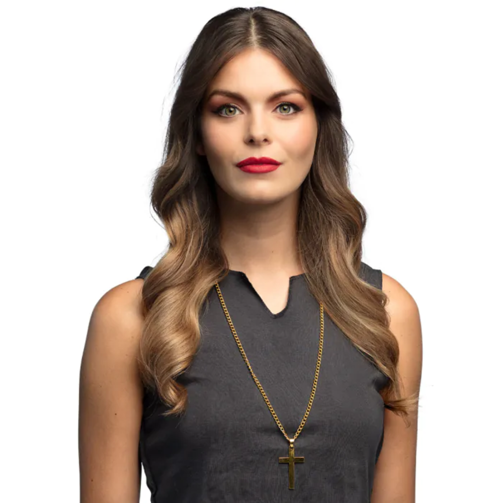 Rock : Collier chaine croix