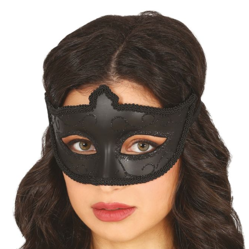 Loup Vénitien Noir Paillette