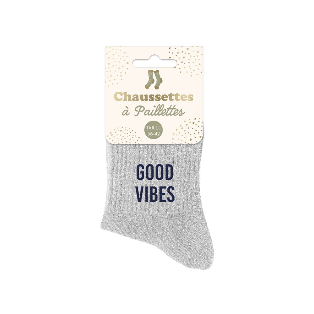 Chaussettes paillettes Good vibes
