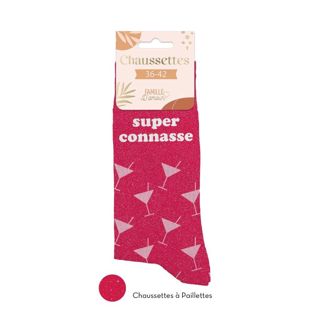 Chaussettes paillettes Super connasse