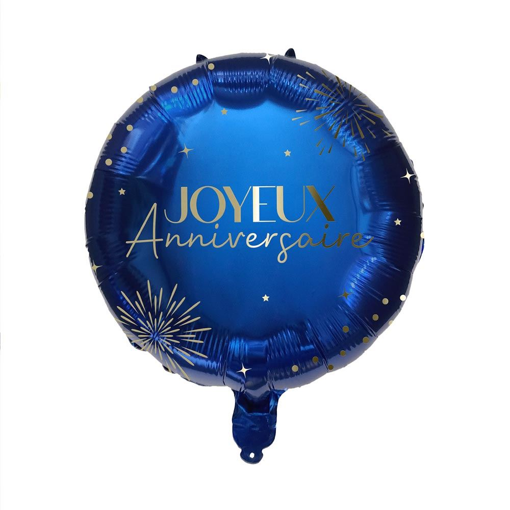 Ballon joyeux anniversaire bleu