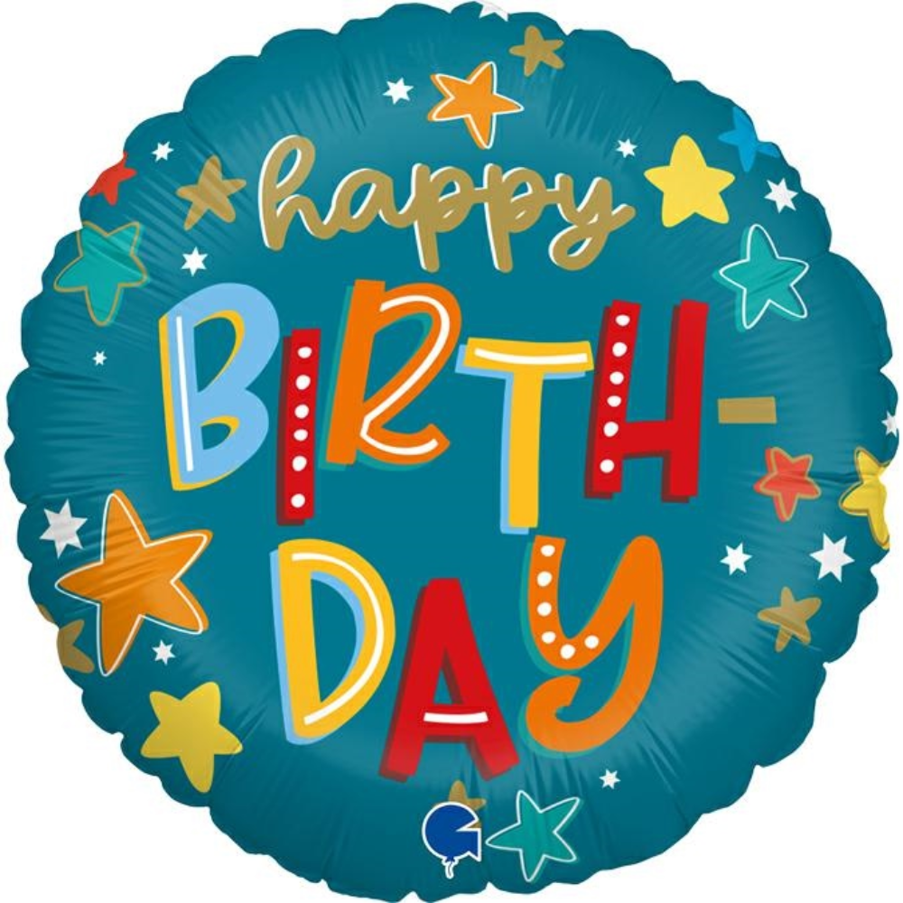 Ballon happy birthday bleu
