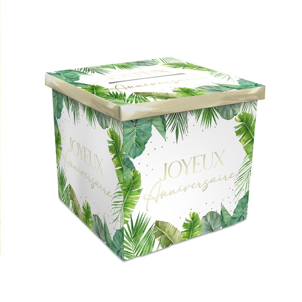 Urne joyeux anniversaire feuilles