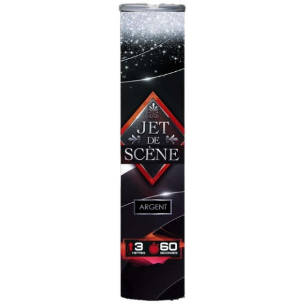 Jet de scène argent - 60 secondes - 3 mètres