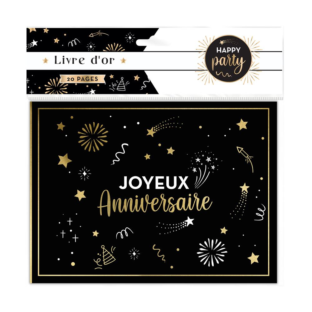 Livre d'or joyeux anniversaire noir