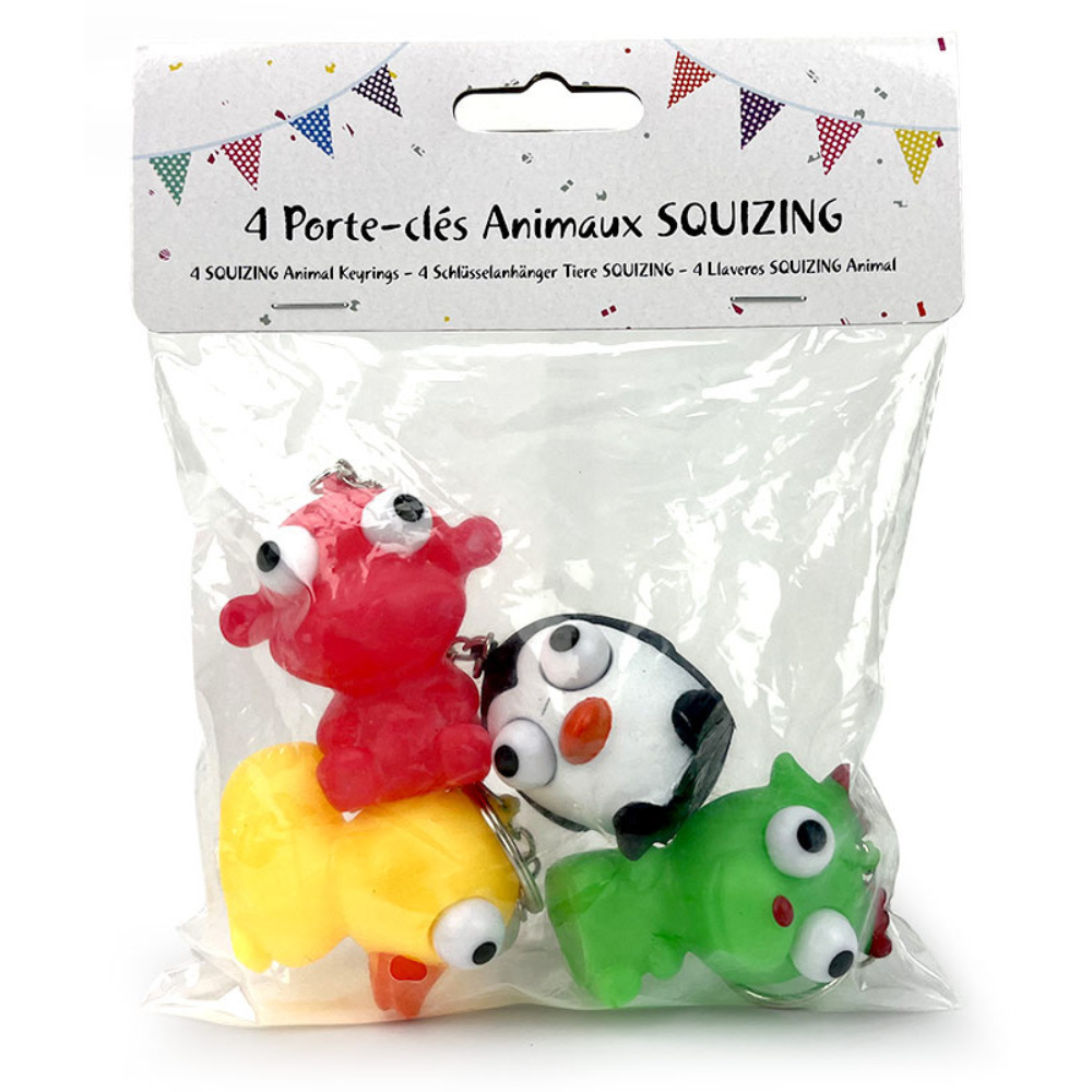 Jouet : porte clés animaux x4