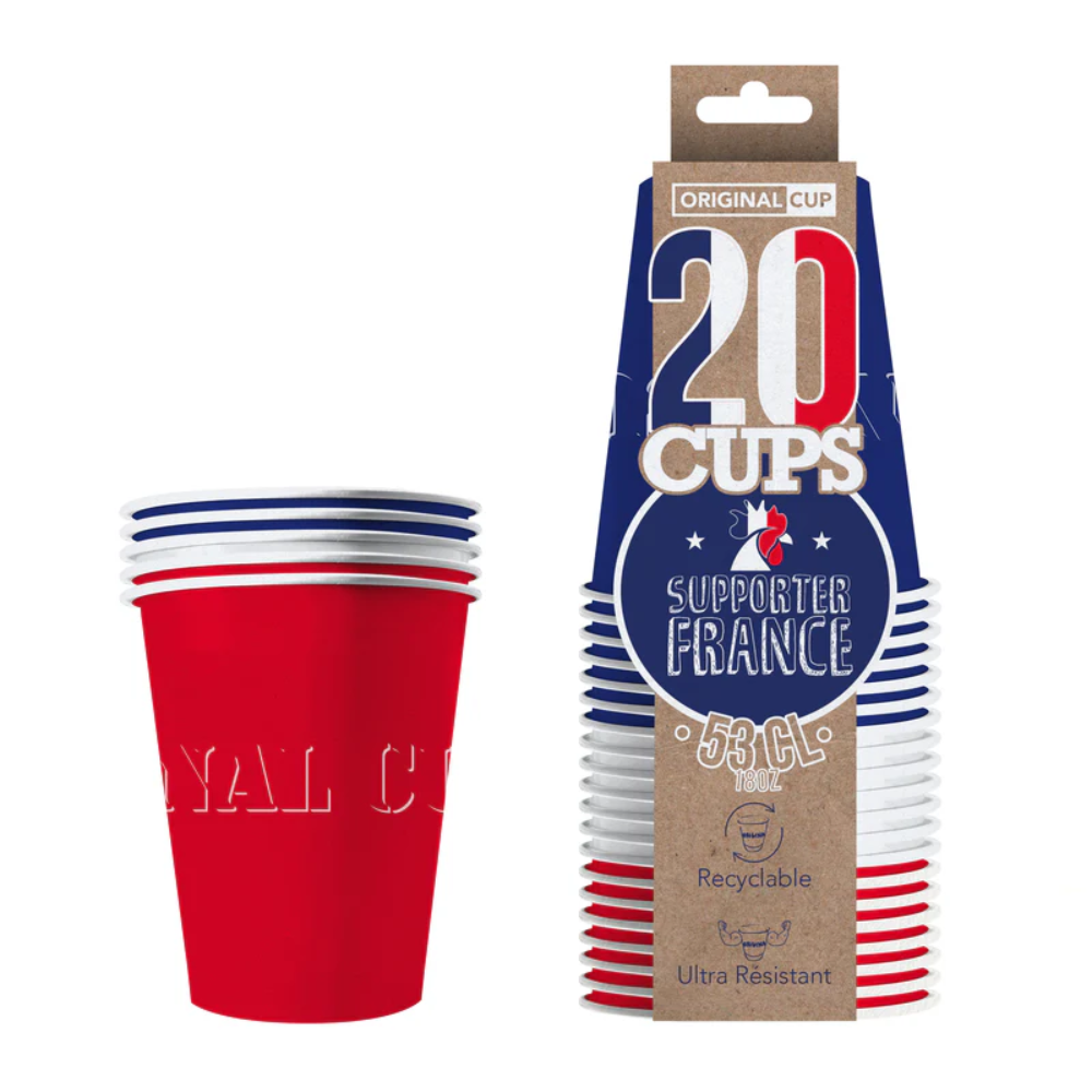 20 cups bleu blanc rouge
