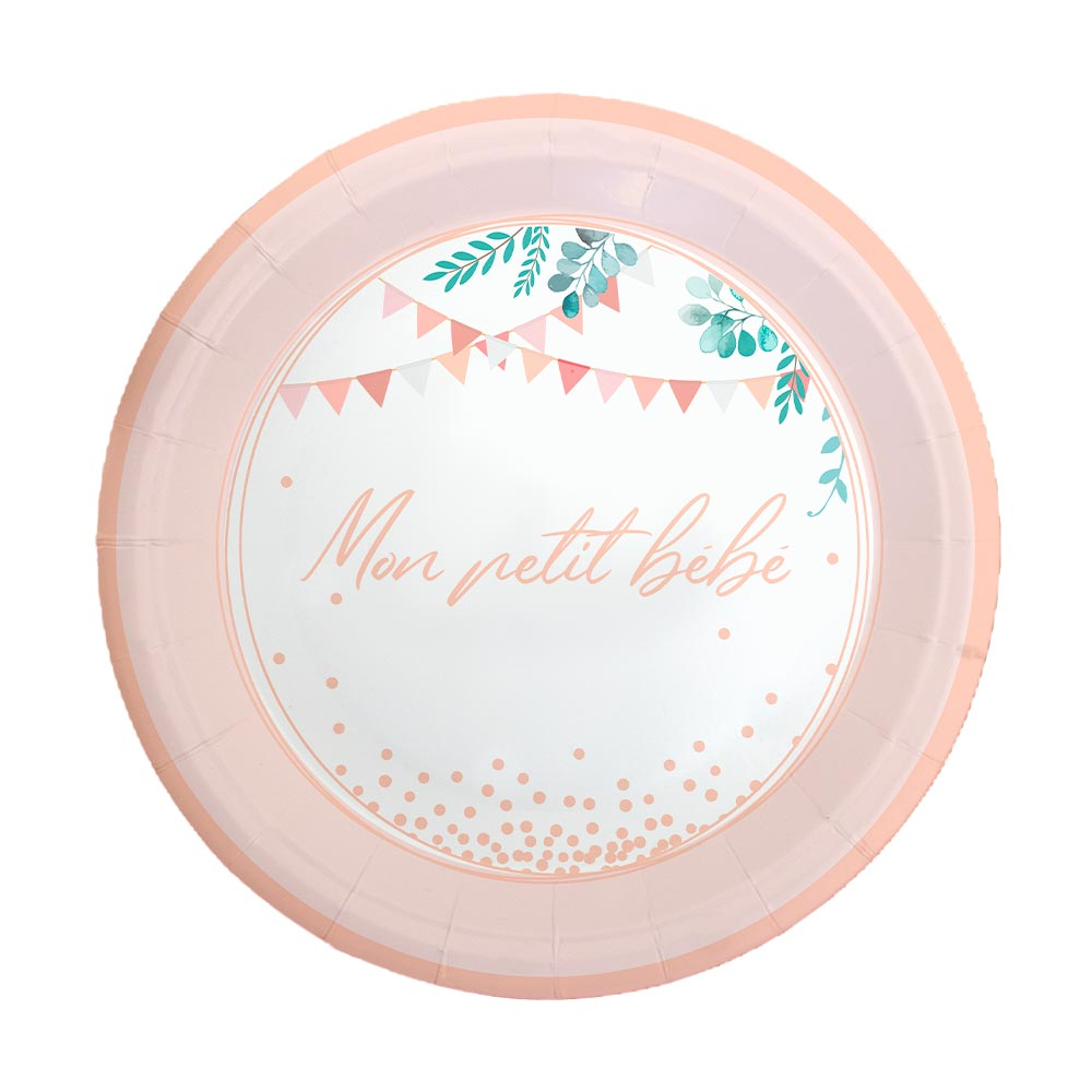 Assiette mon petit bébé rose