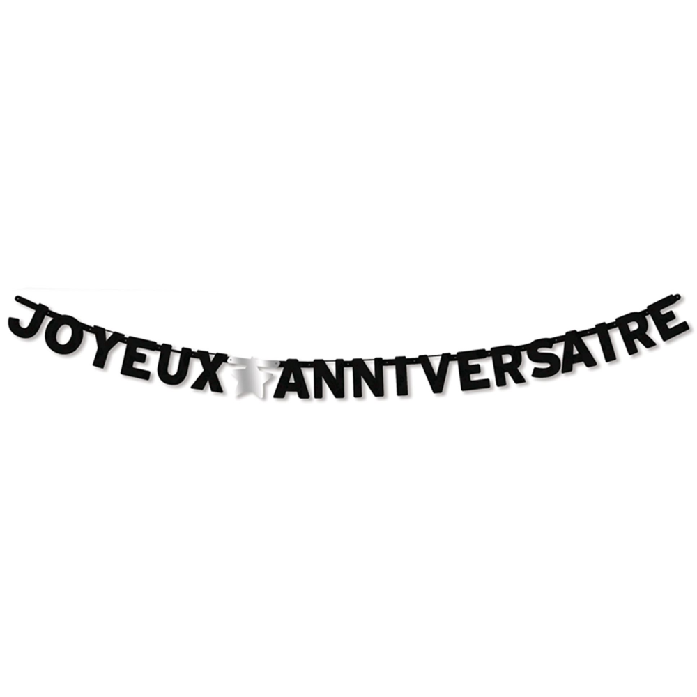 Guirlande joyeux anniversaire noir
