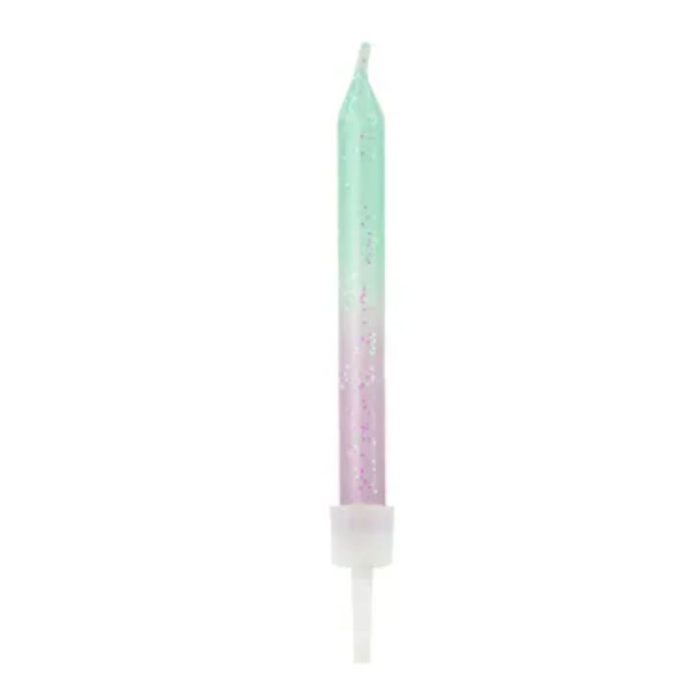 Bougies dégradées violet et vert