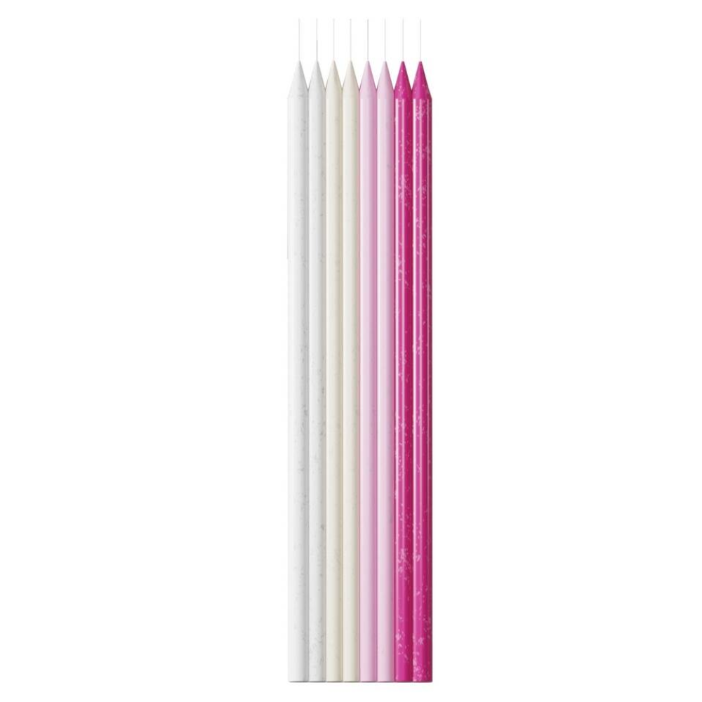 Bougies rose dégradées paillettes