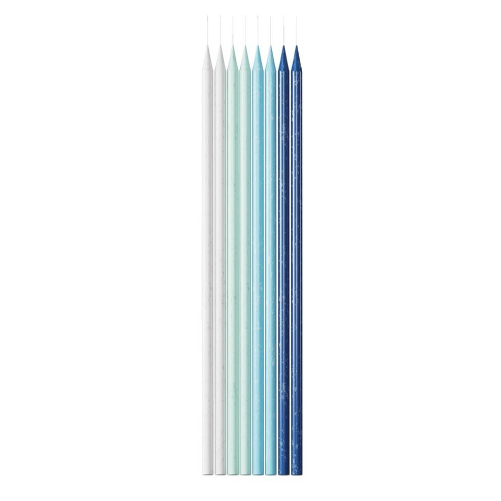 Bougie bleu dégradées paillettes