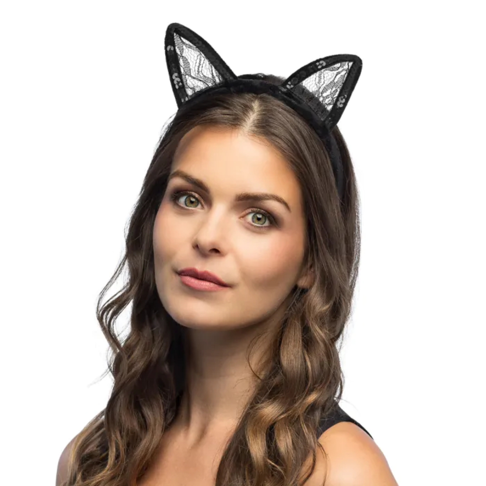 Serre tête chat dentelle