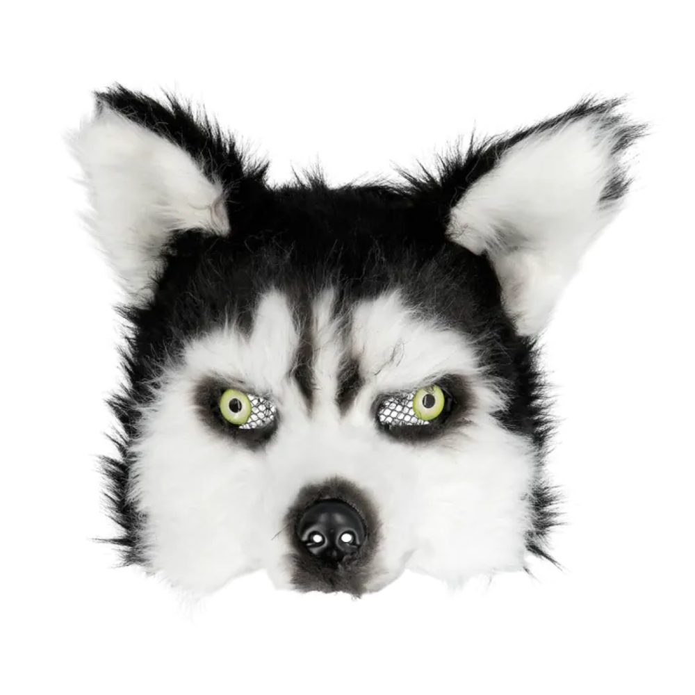 Demi masque peluche husky peluche