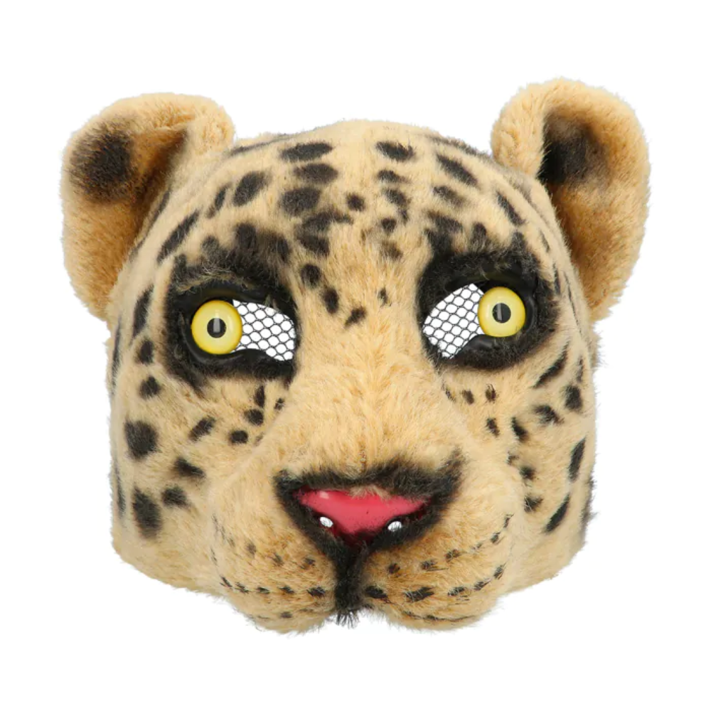 Demi masque peluche léopard luxe