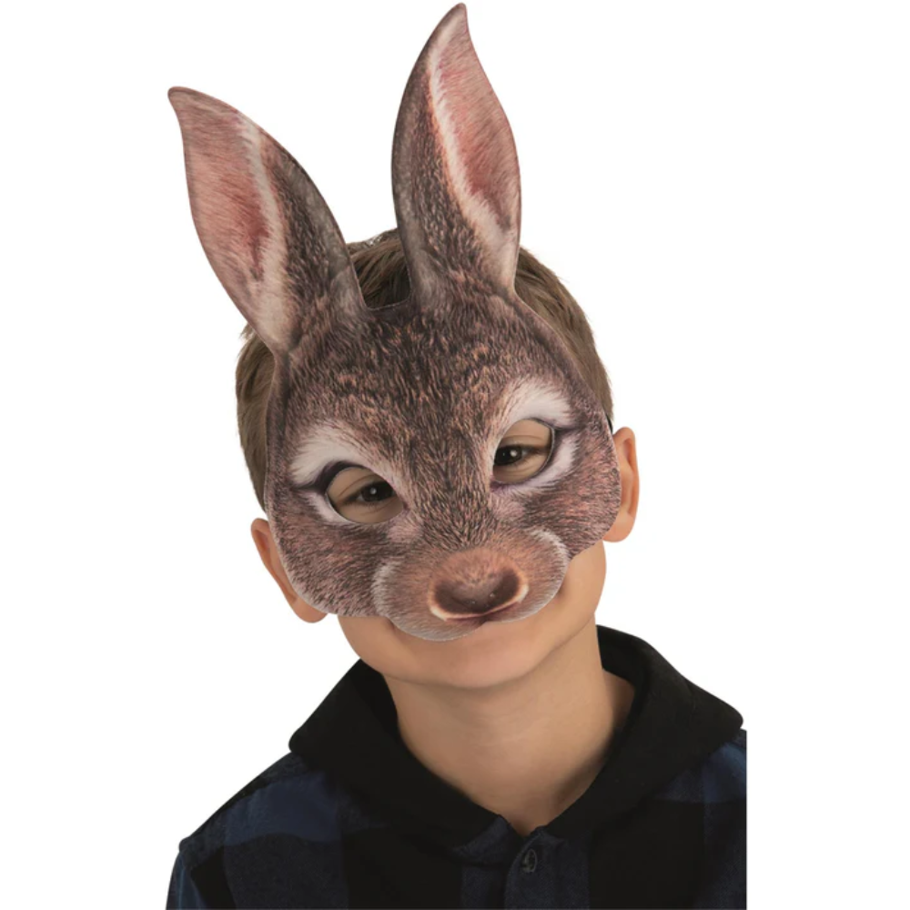 Demi masque lapin marron