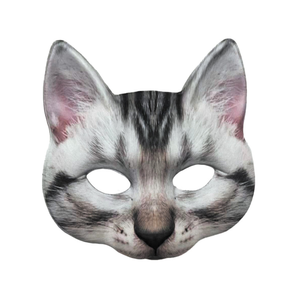 Demi masque chat gris