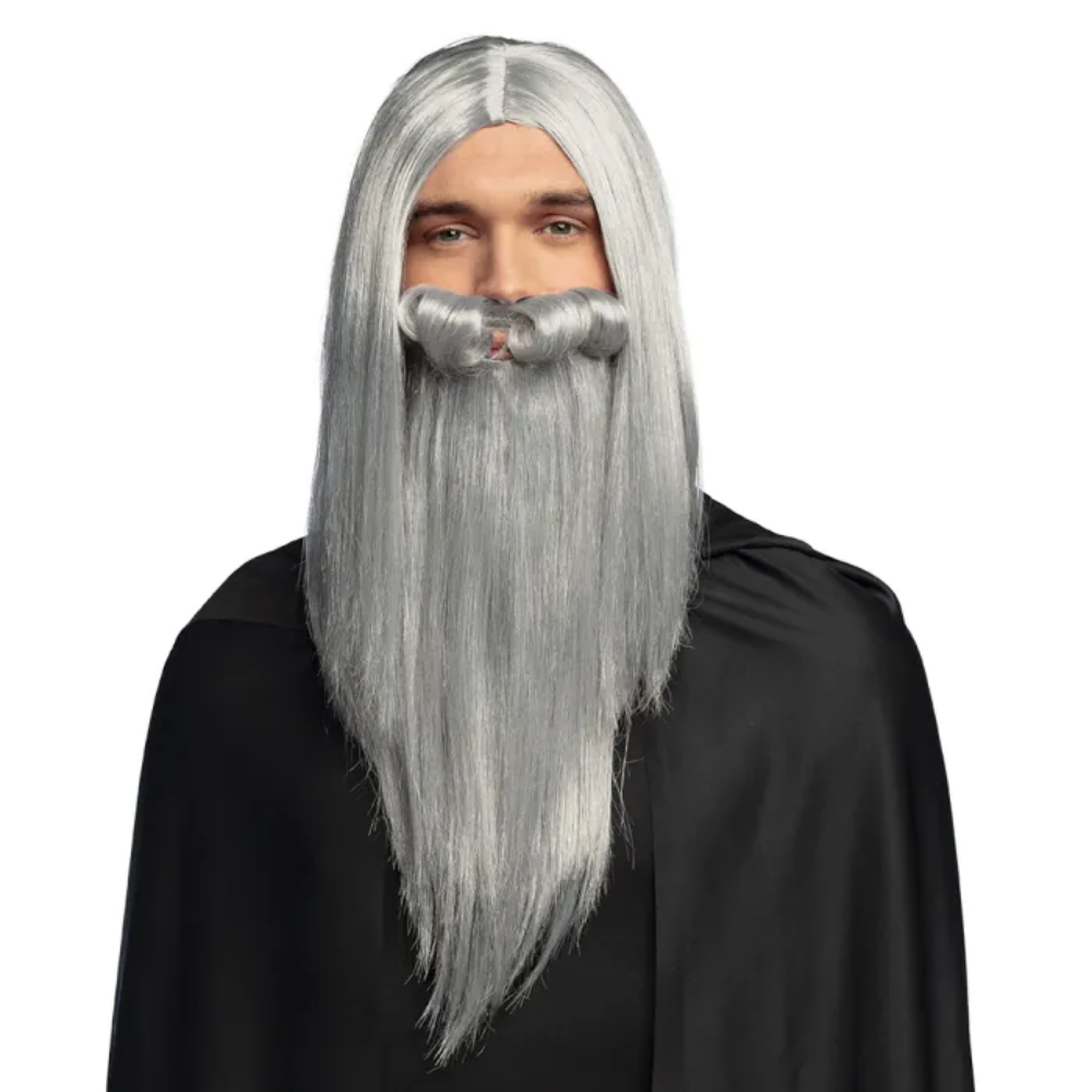 Perruque magicien gris
