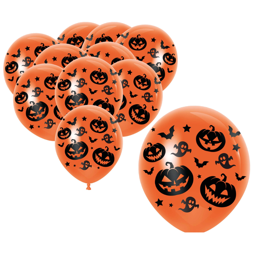 Sachet de 10 ballons halloween 30 cm