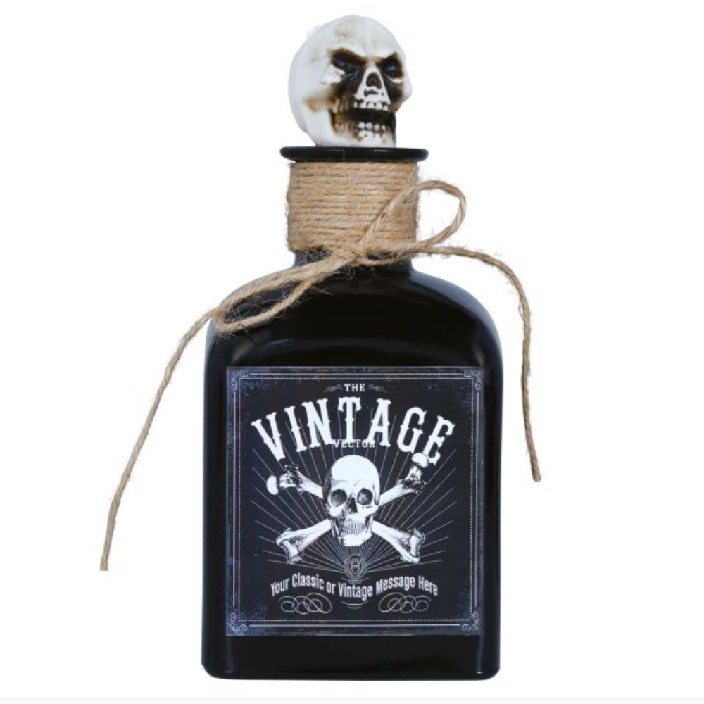 Bouteille vintage tête de mort