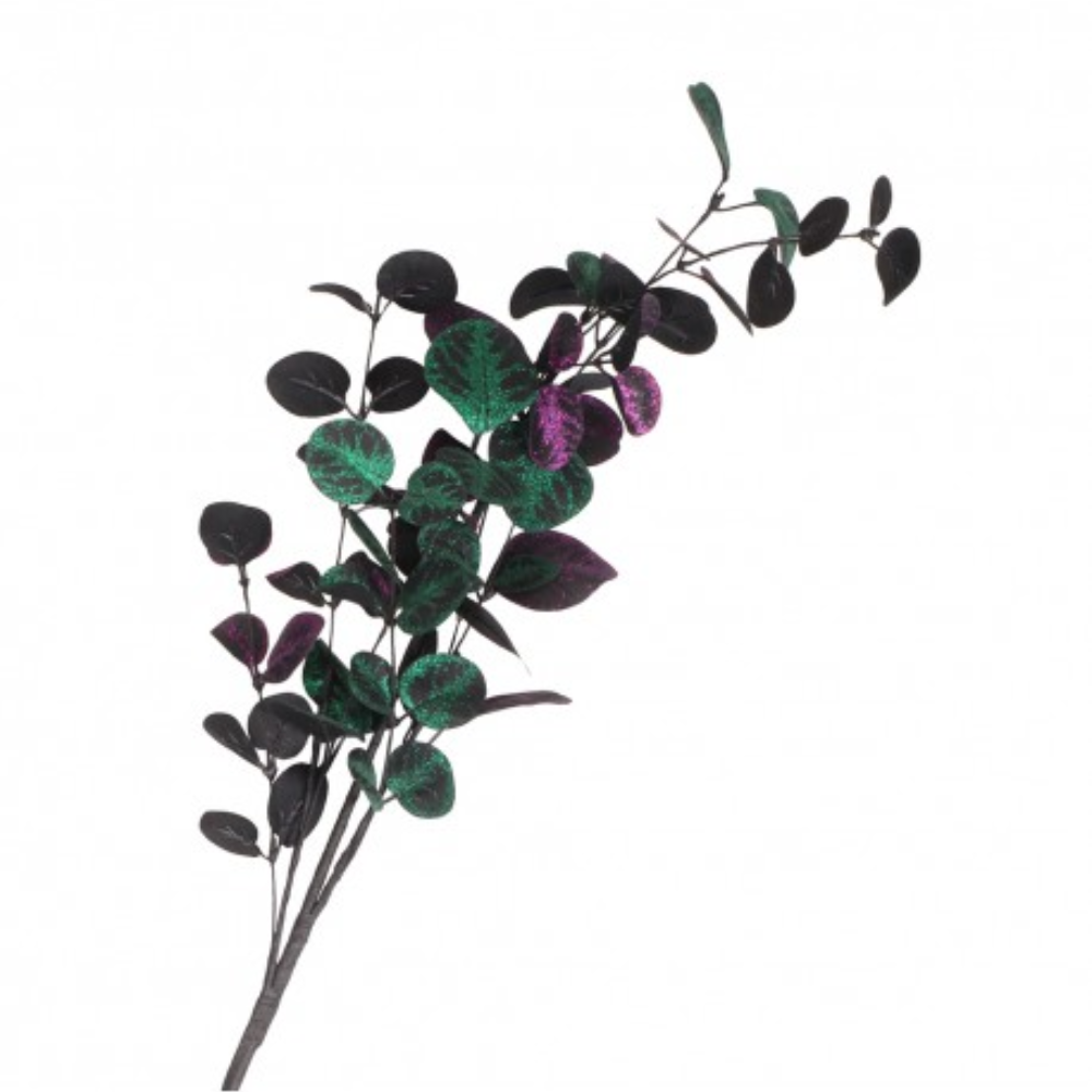Branche eucalyptus vert et violet 85 cm