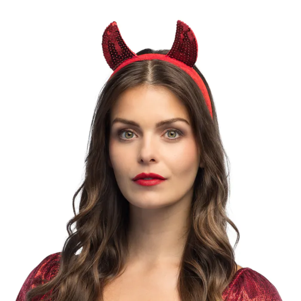Diable : serre-tête sequin rouge