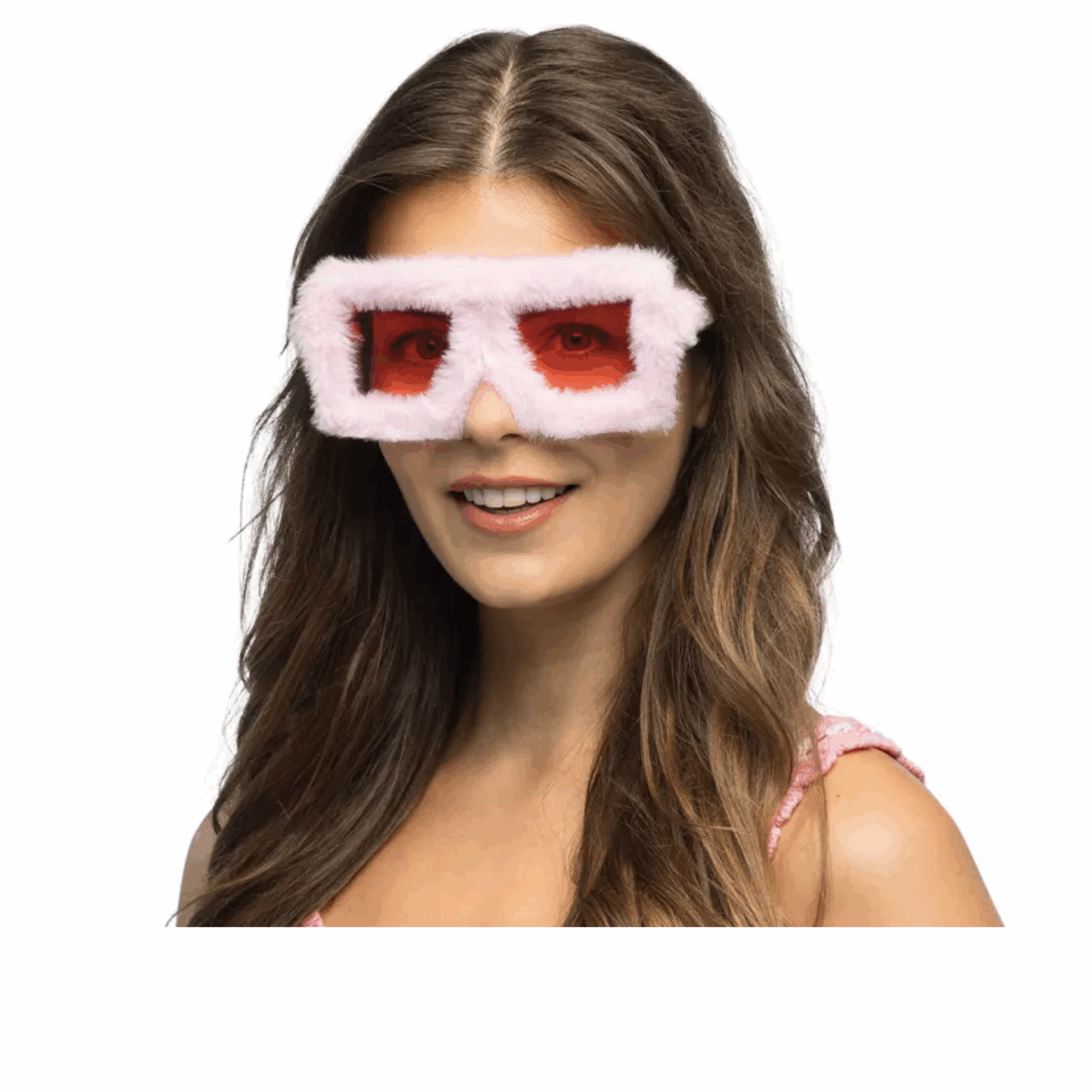 Lunettes Fluffy rose