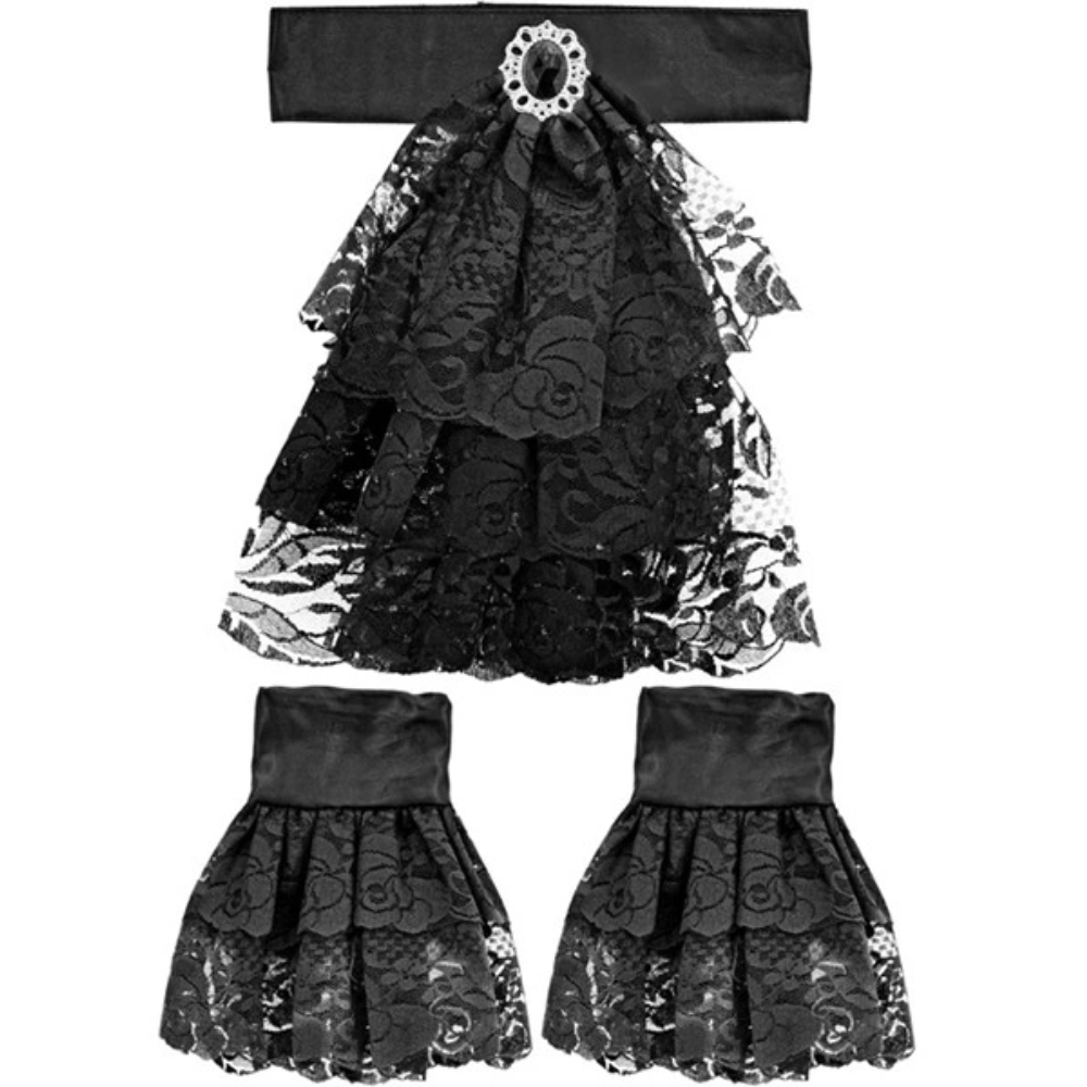 Jabot et poignets noir