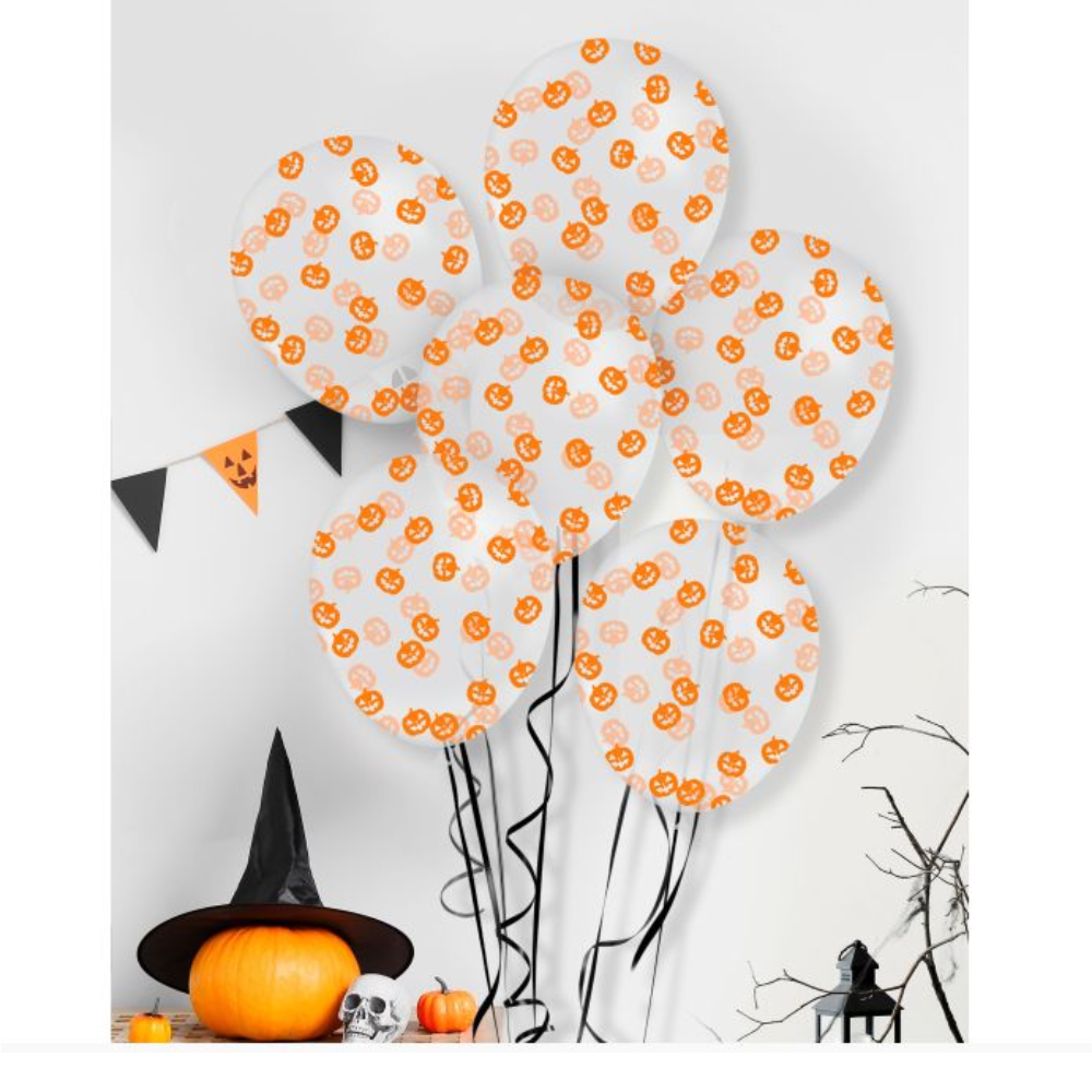 Sachet 10 ballons confettis citrouille