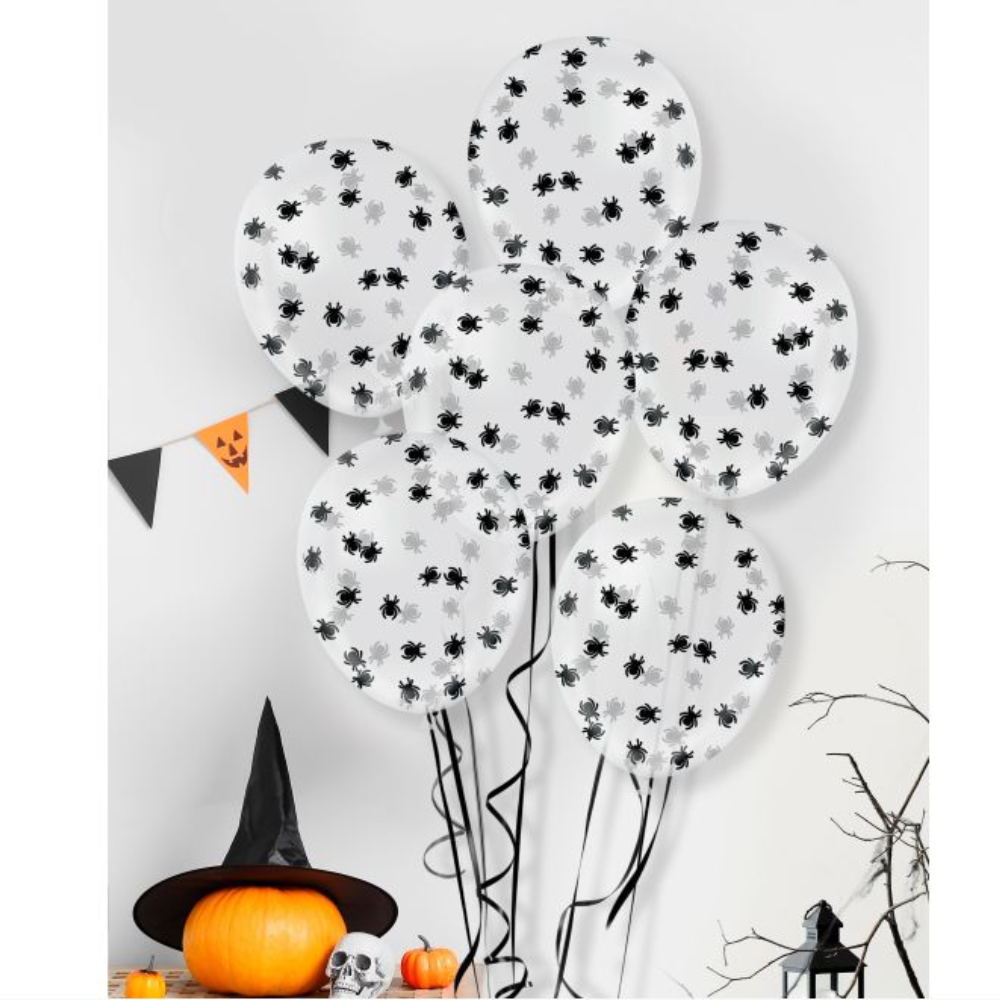 Sachet 10 ballon confettis araignée