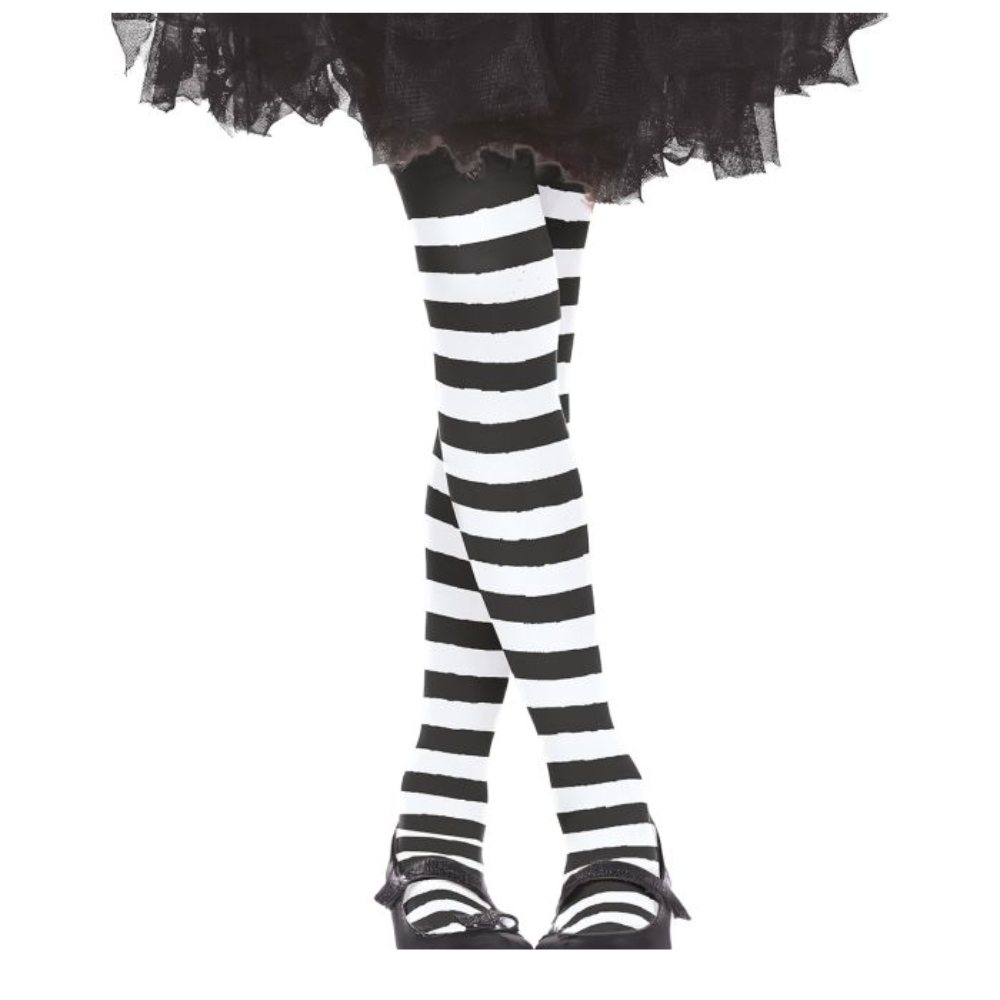 Collant enfant rayé noir et blanc