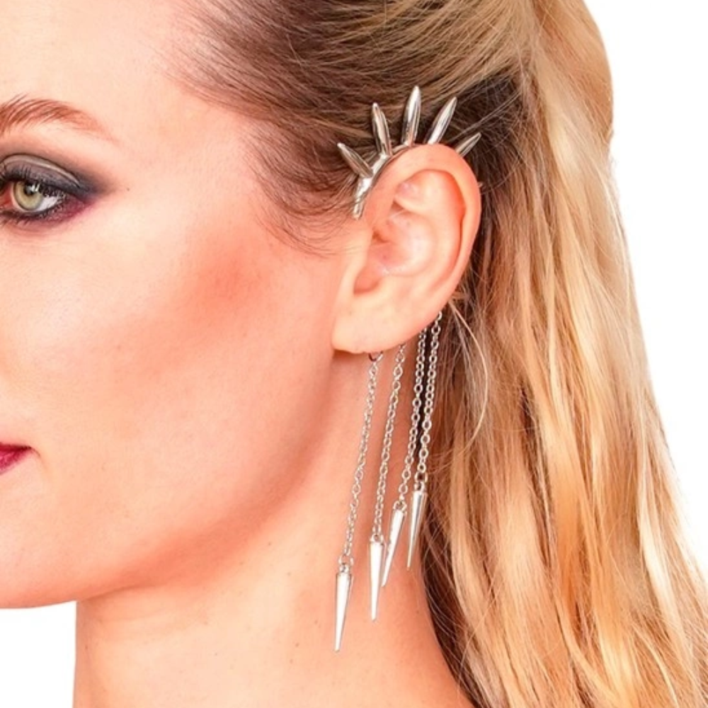 Punk : Manchette d'oreilles argent