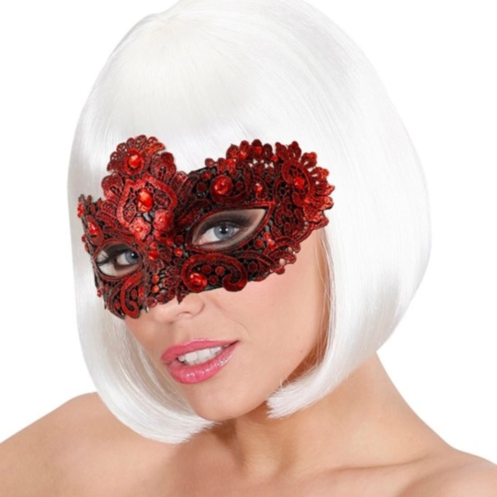 Loup Vénitien dentelle et strass (4 couleurs)