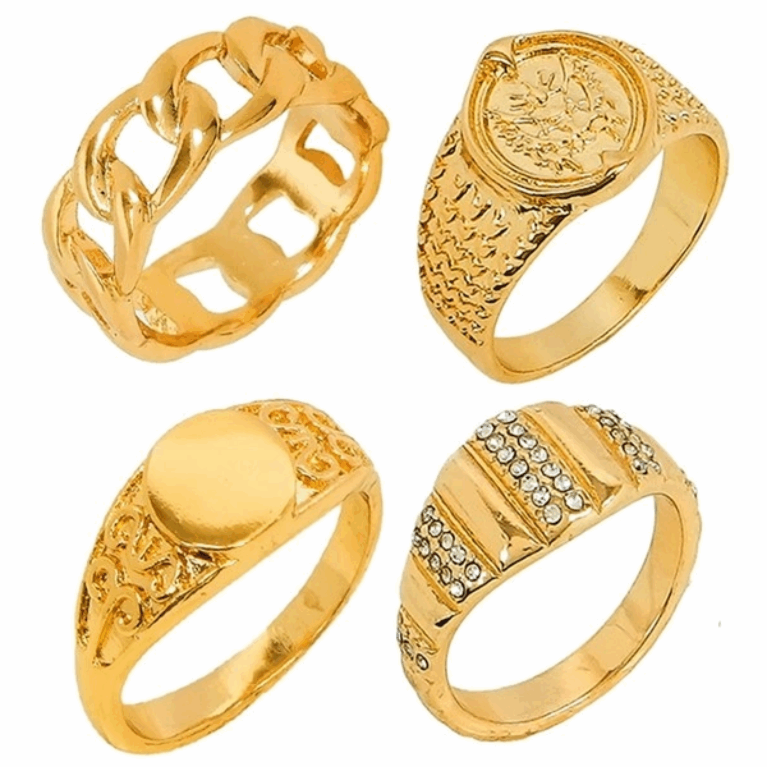 Bagues or (lot de 4)
