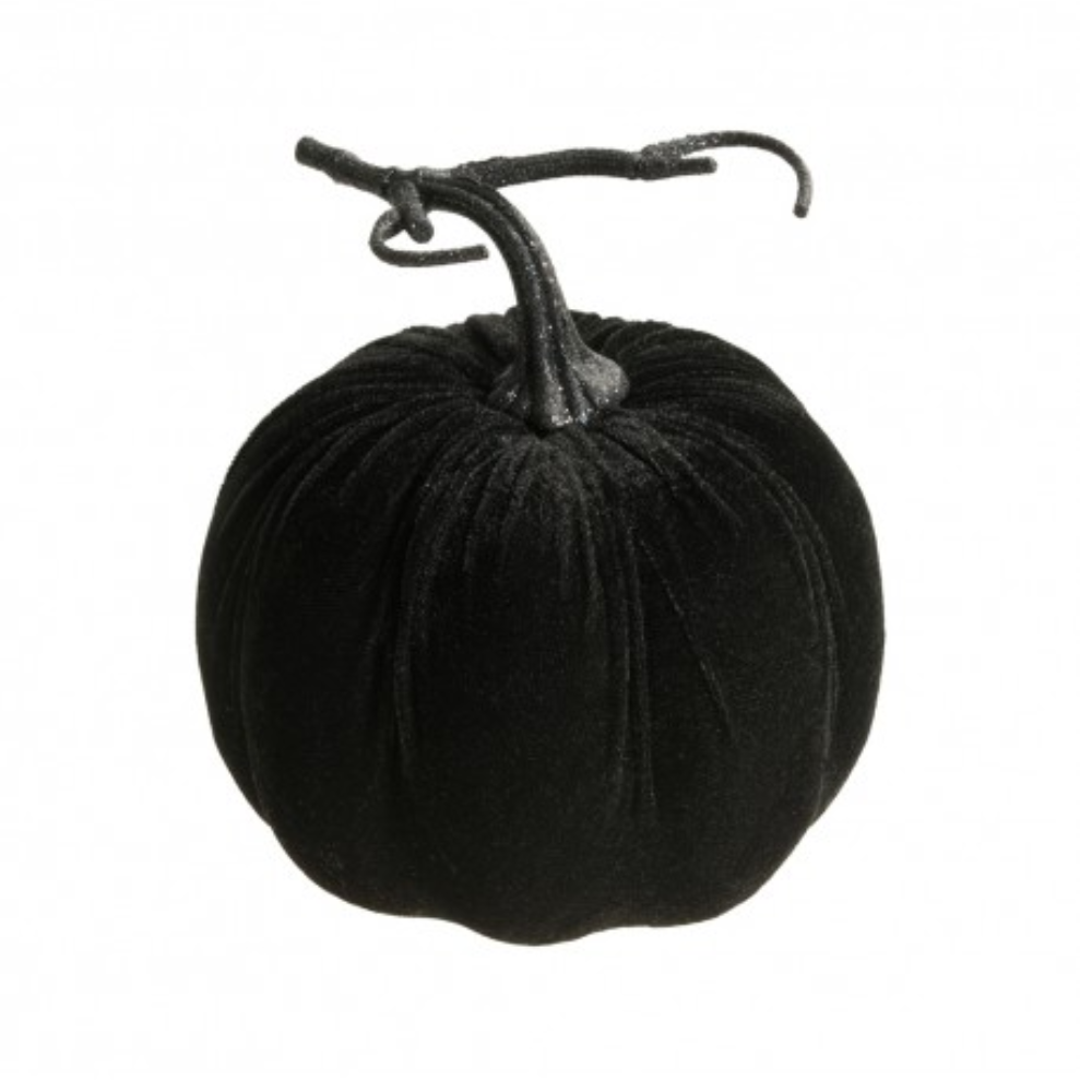 Citrouille velours noir 17 cm