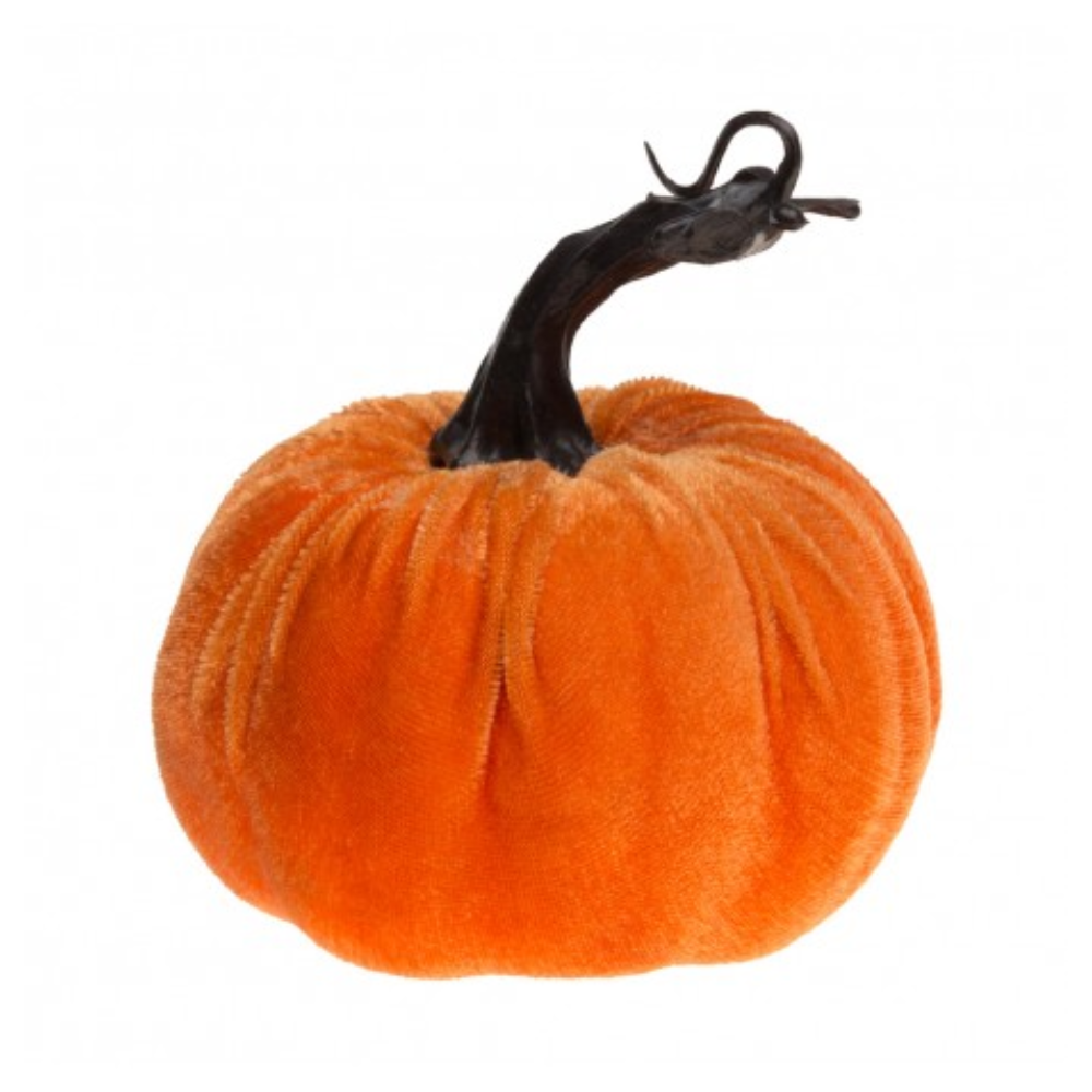 Citrouille velours orange 10 cm