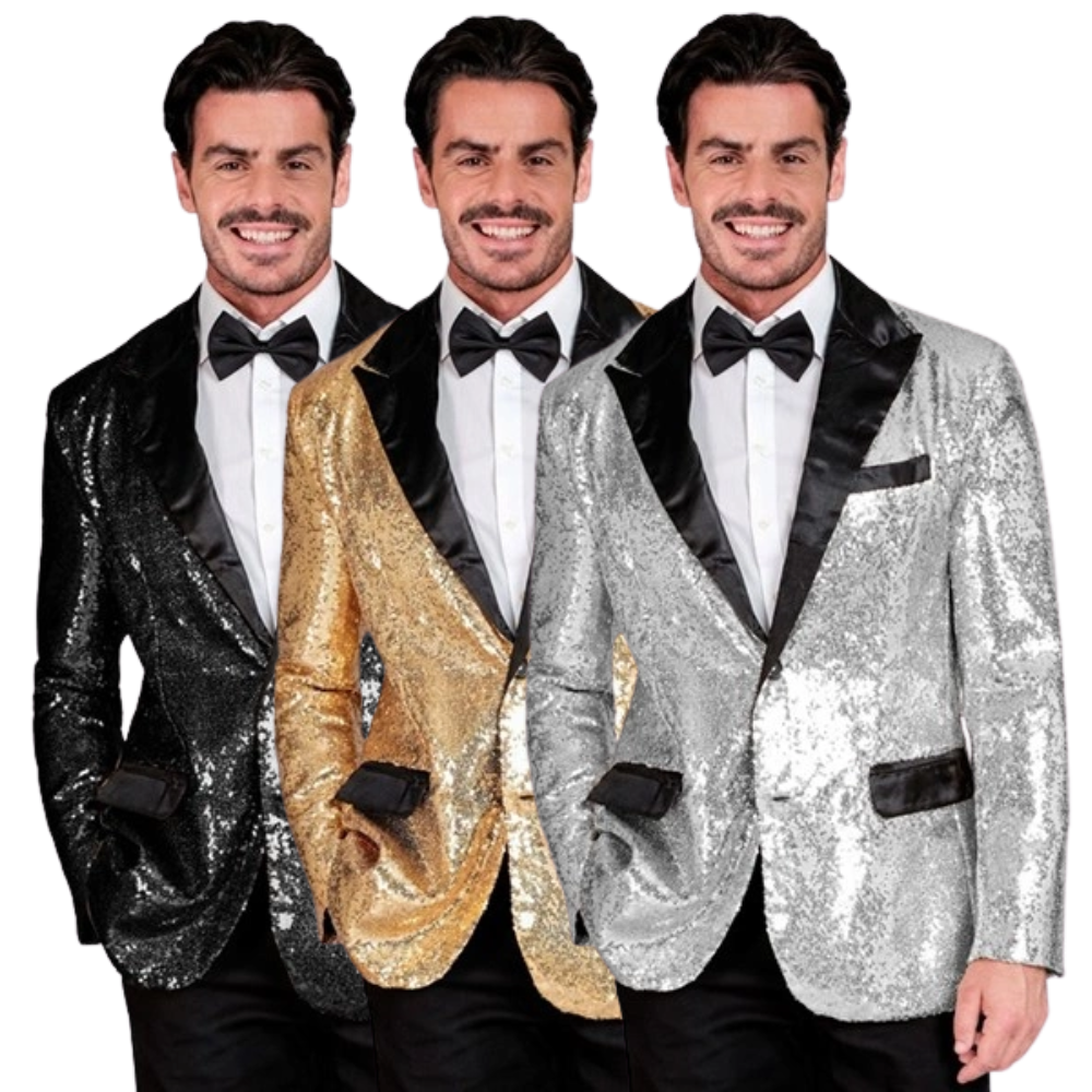 Veste sequin col satiné (3 coloris)