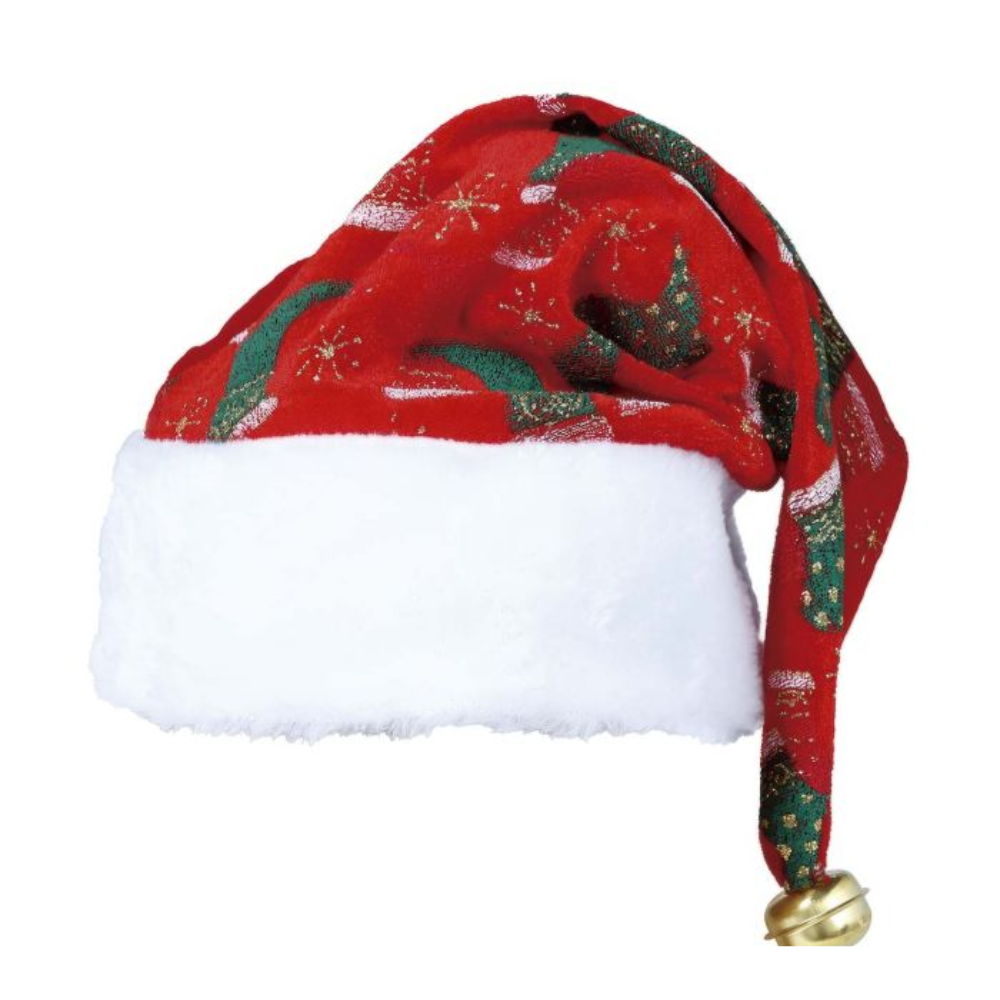 Bonnet noël avec clochette motif chaussettes