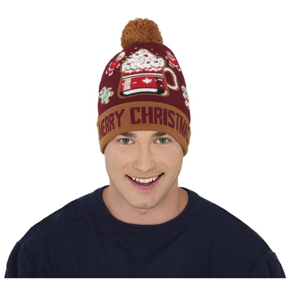 Bonnet motif chocolat chaud