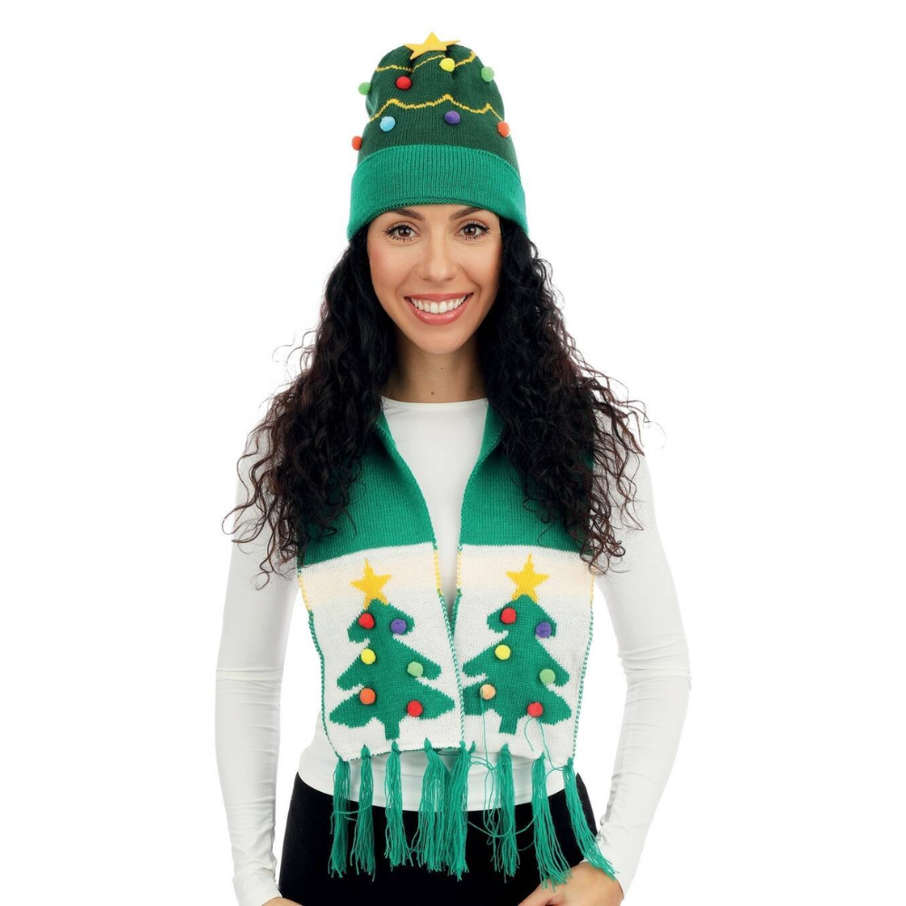 Bonnet et écharpe sapin