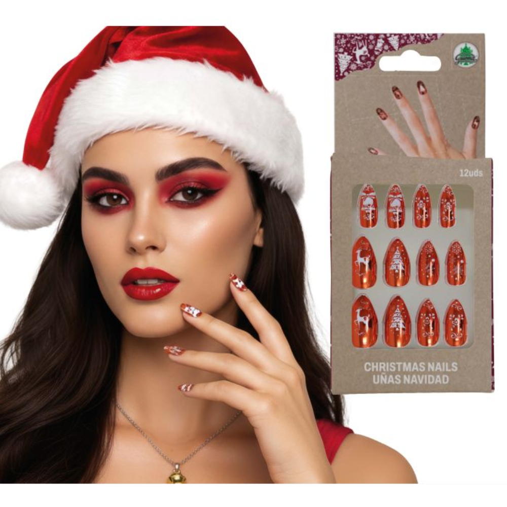 Faux ongles noël orange