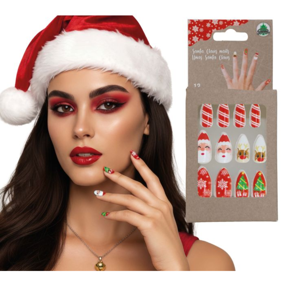 Faux ongles noël rouge