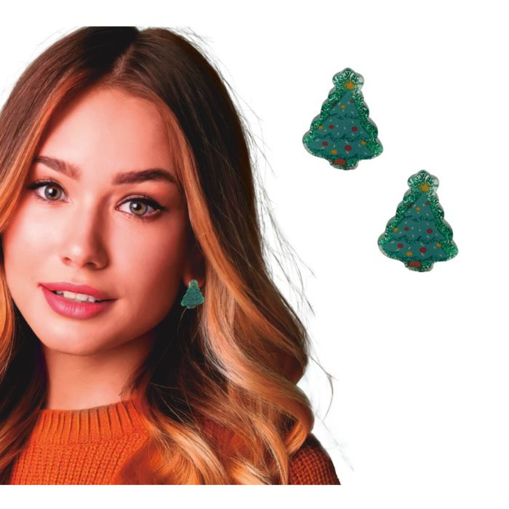 Boucles d'oreilles sapin à clip