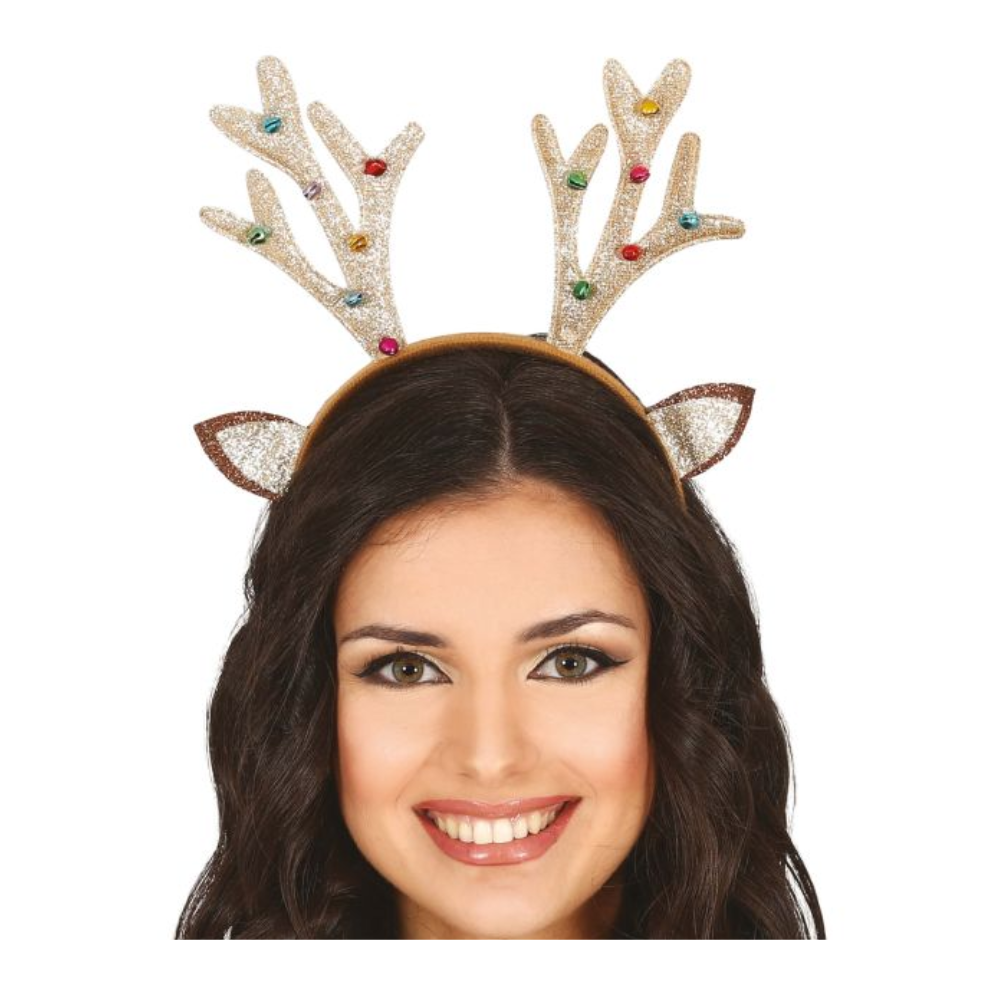 Serre-tête renne grelots multico