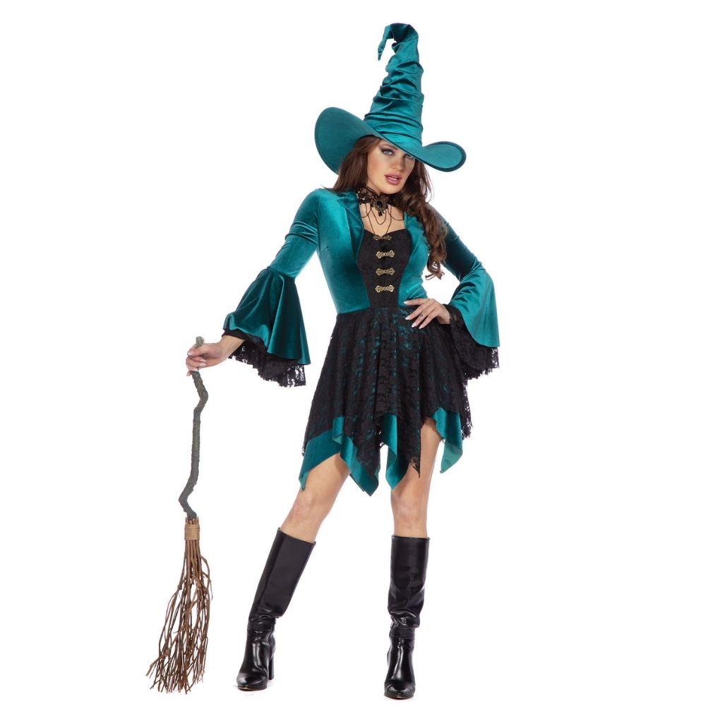 Sorcière velours verte