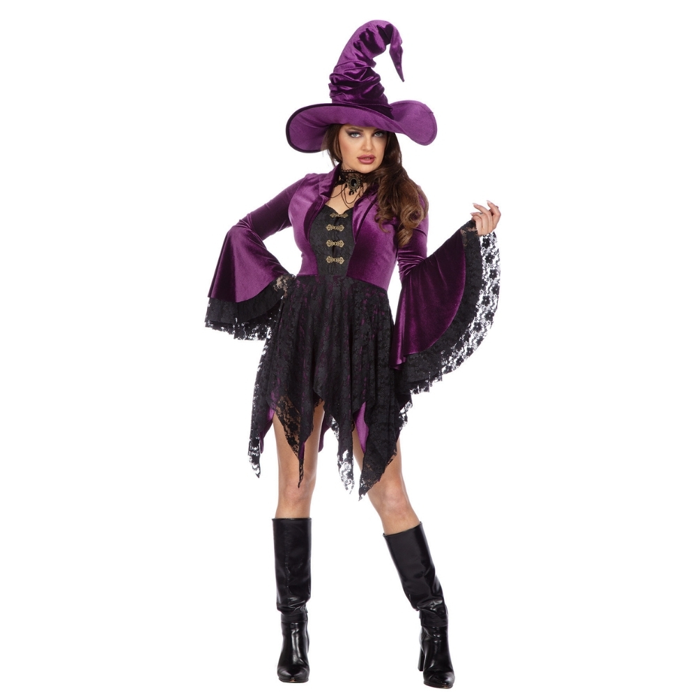 Sorcière velours violet