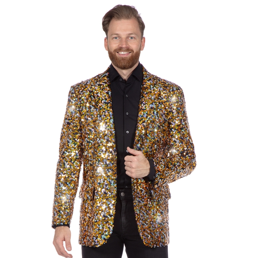 Gala : veste sequin or et argent