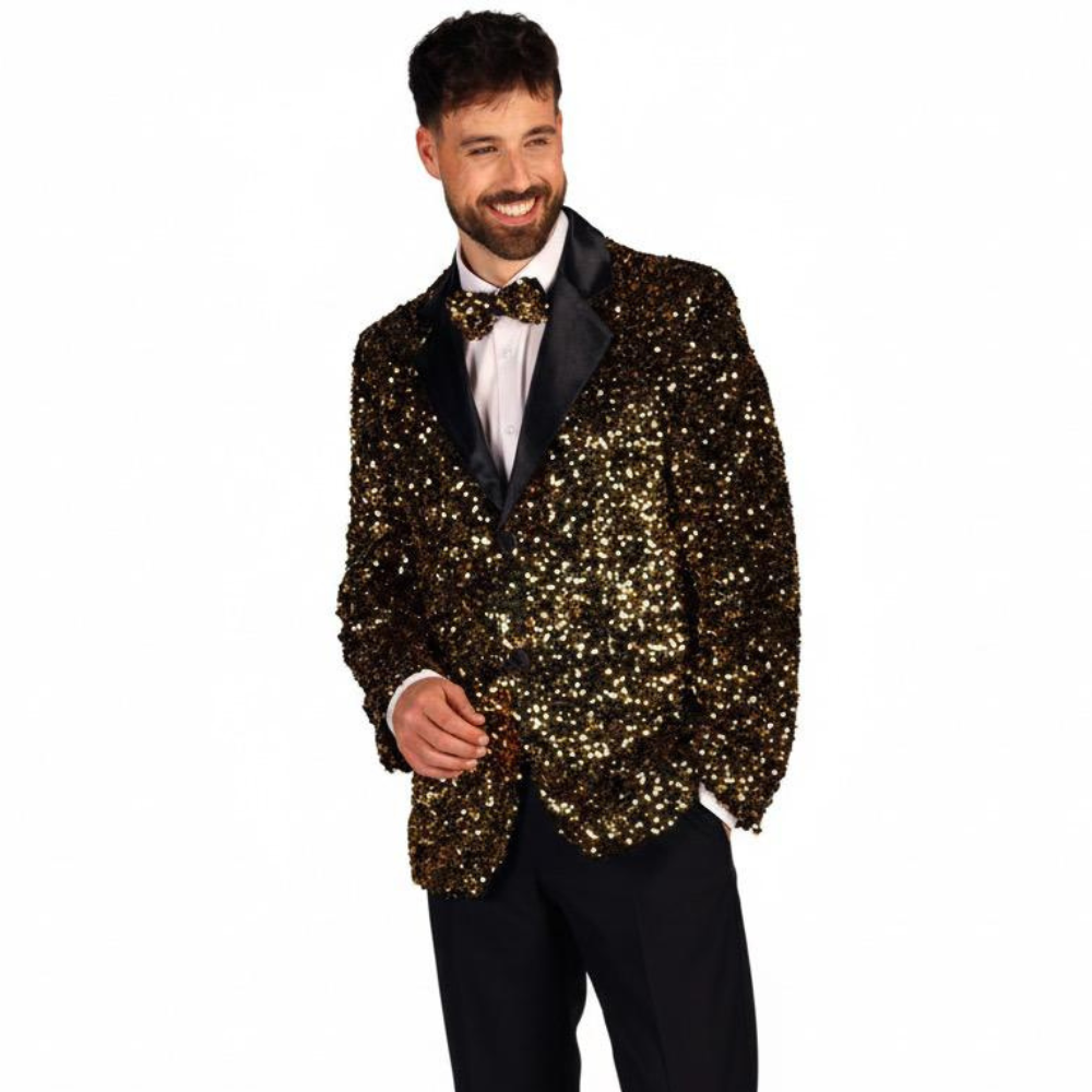 Gala : veste paillette or